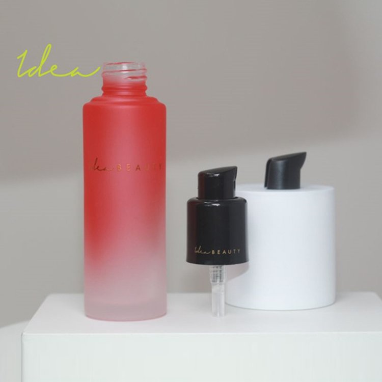 Custom Decoration Factory Direct Lowest Price Gradient Spray And Foil Print Emulsion Pump Head 50ml Glass Bottle