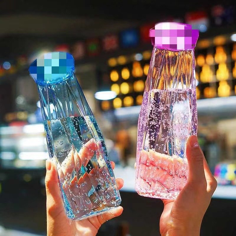 Hot selling ins colorful crystal diamond cup gift creative diamond glass couple set logo new water cup water bottle