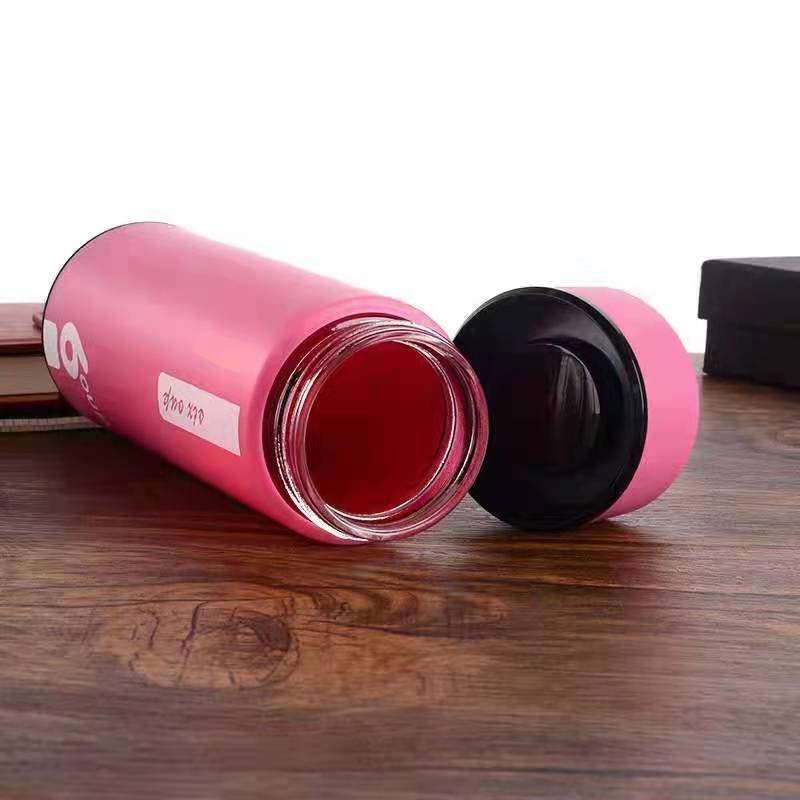 480ML Portable Glass Bottle Cute Heat ResistantFor Drink Cold Water Juice Tea Lid Business Gift Advertising Gift
