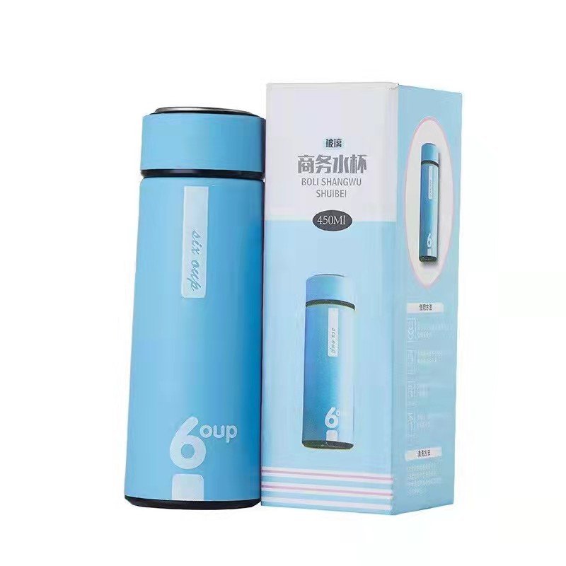 480ML Portable Glass Bottle Cute Heat ResistantFor Drink Cold Water Juice Tea Lid Business Gift Advertising Gift