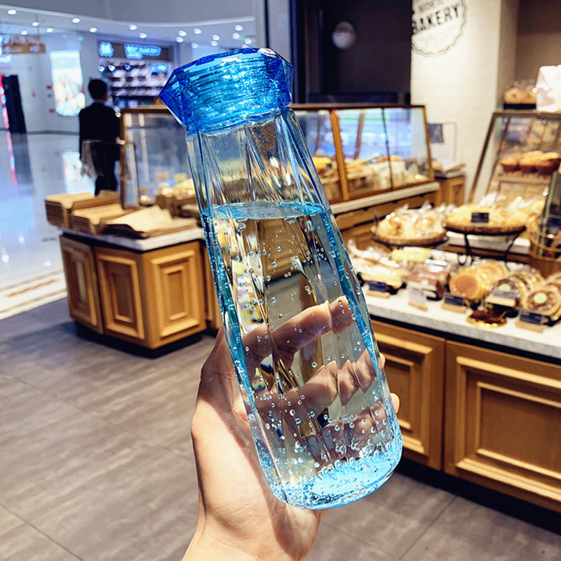 Factory Price Fashionable Empty Glass Water Bottle Transparent exquisite glass bottle student school water bottle
