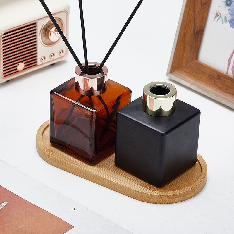 Custom Home Decoration 50 100 150 200ml Fragrance Round Square Painting Empty Glass Reed Diffuser Bottle