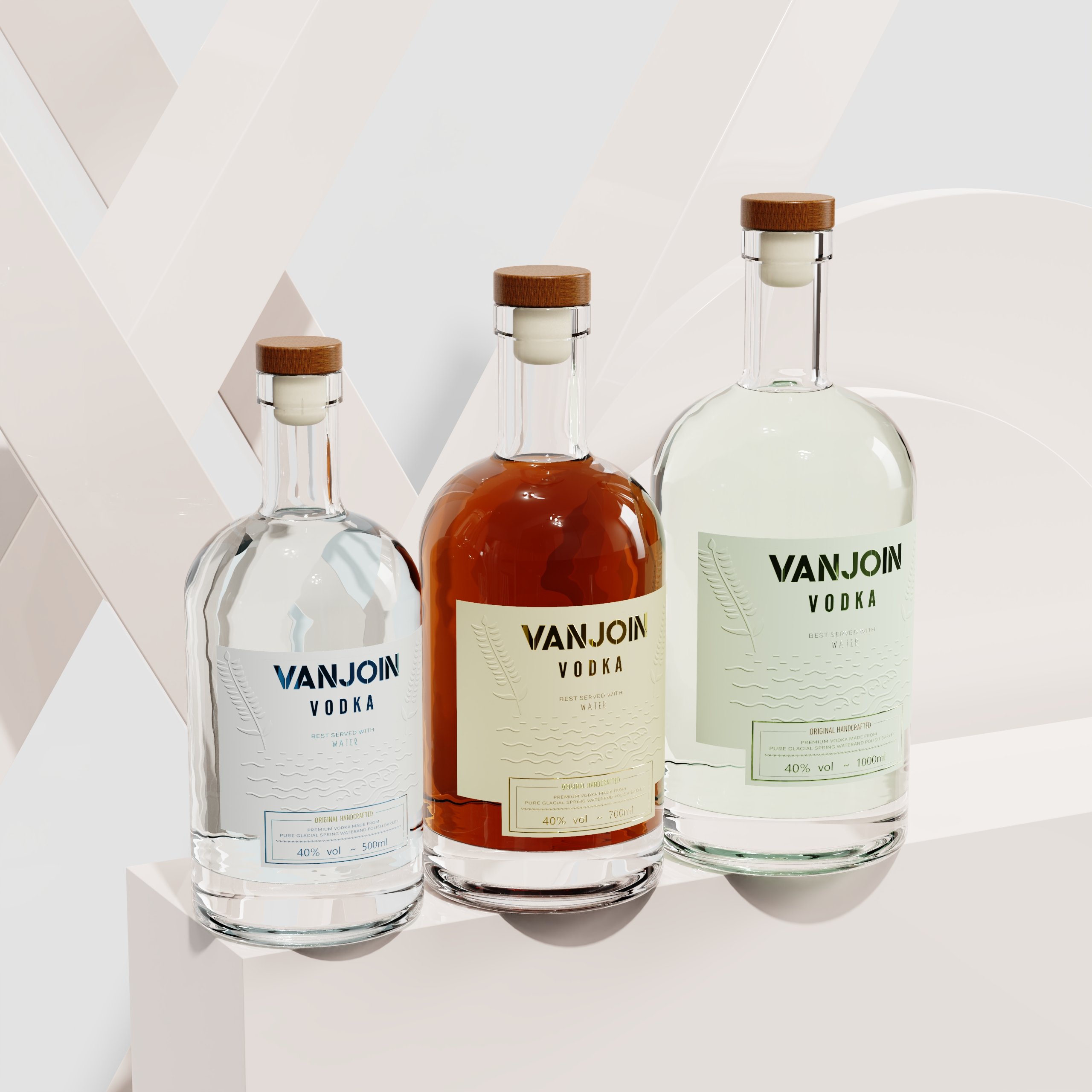 Custom Color Glass bottle 500ml 750ml wooden cork lid private packing box Gin Whiskey Bourbon Liquor glass packaging