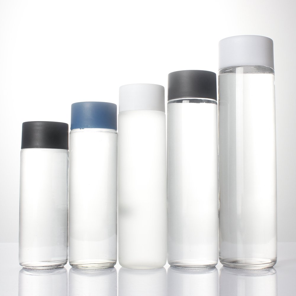 transparent 800ml 750ml 500ml 375ml 200ml high flint juice drink beverage mineral water voss glass bottle with cap