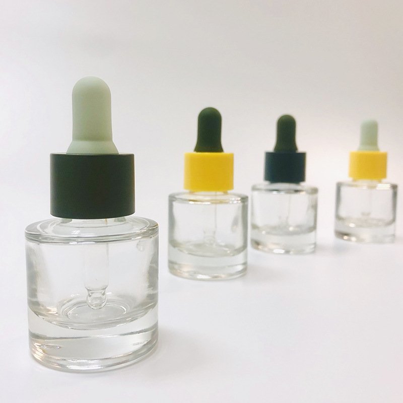 15ml 30ml Transparent Clear Round Essential Oil Packaging Dropper Glass Bottles