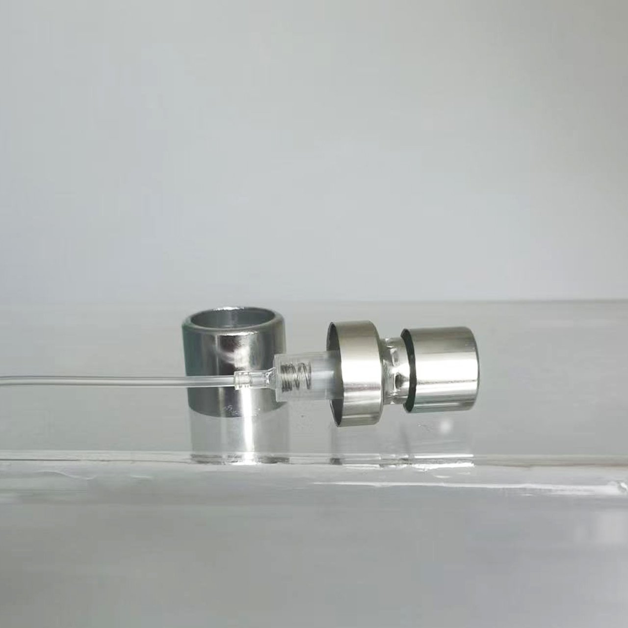 50ml clear glass perfume bottle with silver spray