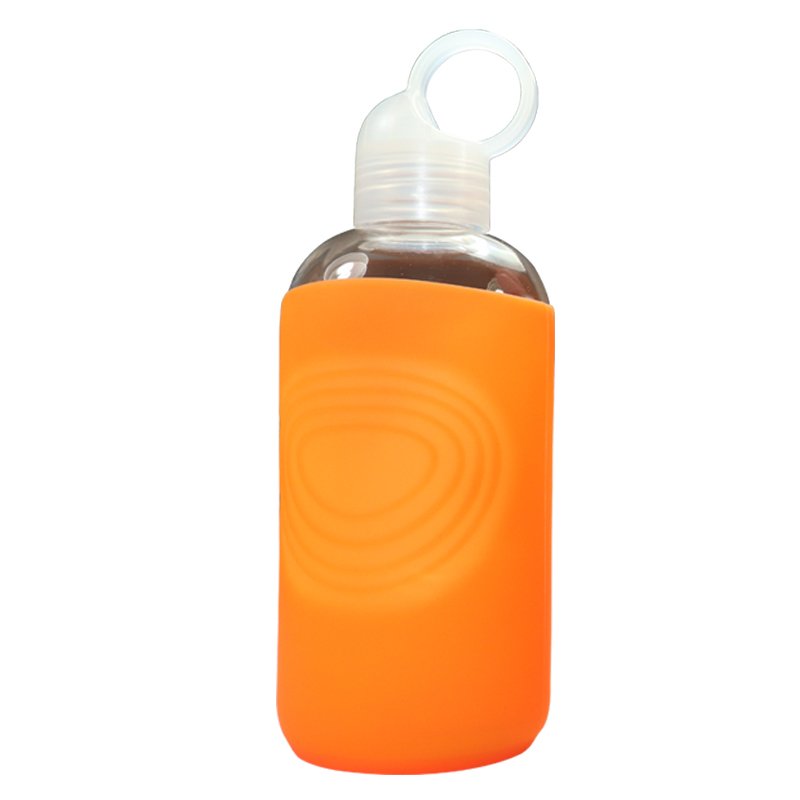 Customize 500ml Glass Water Bottle with silicone protection sleeve cover