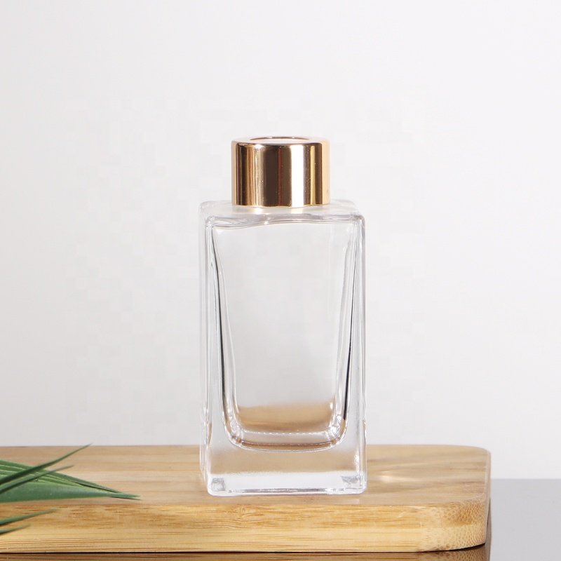 Hot Selling 250ml Empty Clear Luxury Square Reed 40ml 80ml 100ml 250ml 500ml Screw Diffuser Glass Bottle