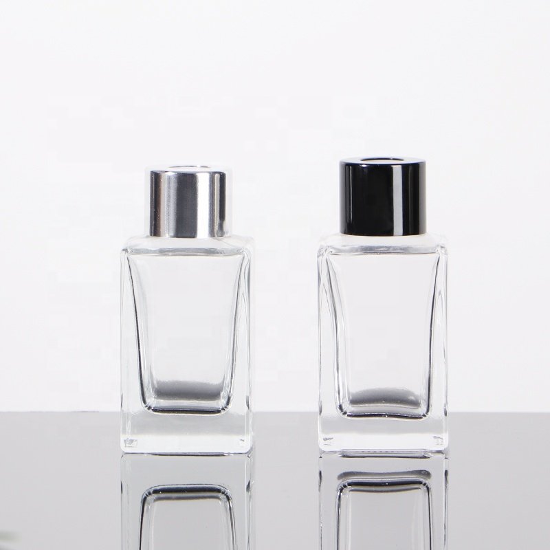 Hot Selling 250ml Empty Clear Luxury Square Reed 40ml 80ml 100ml 250ml 500ml Screw Diffuser Glass Bottle