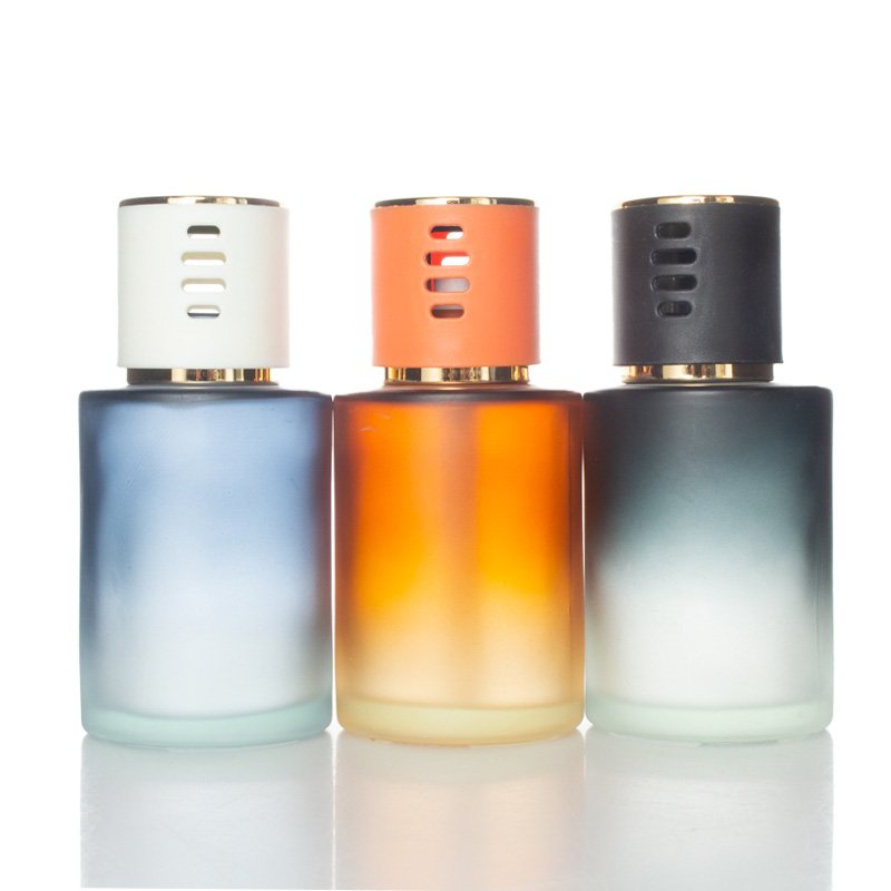 wholesale frosted round empty reed glass diffuser bottle decorative glass bottle reed diffuser