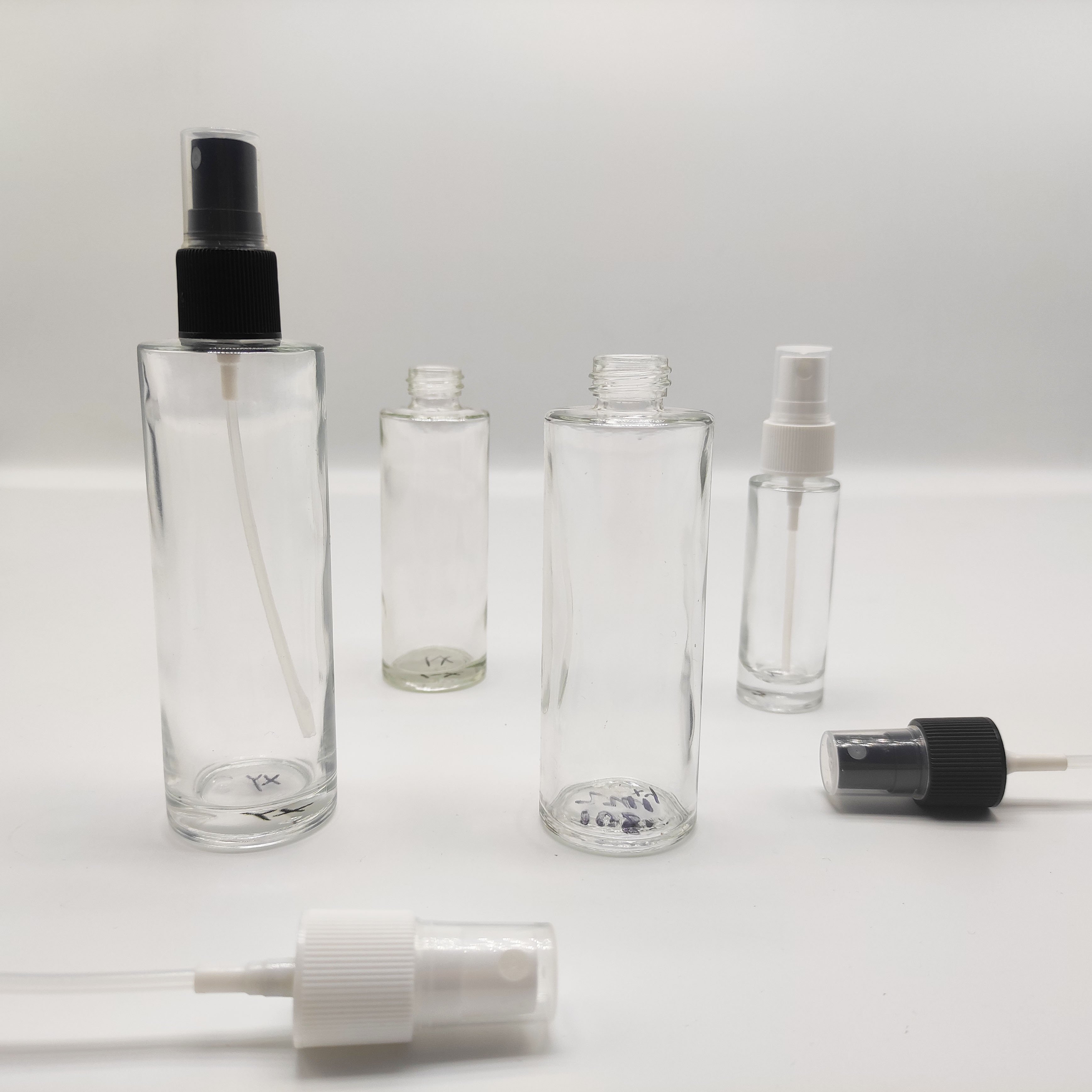 Homay package perfume bottle cylinder frosted glass bottle plastic sprayer pump 30ml 50ml 60ml 85ml 100ml