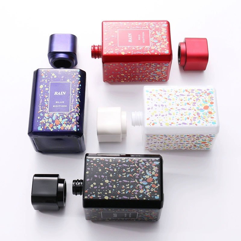 Stock 55ML high-grade perfume bottle wholesale electroplated glass bottle customizable LOGO screw perfume spray bottle