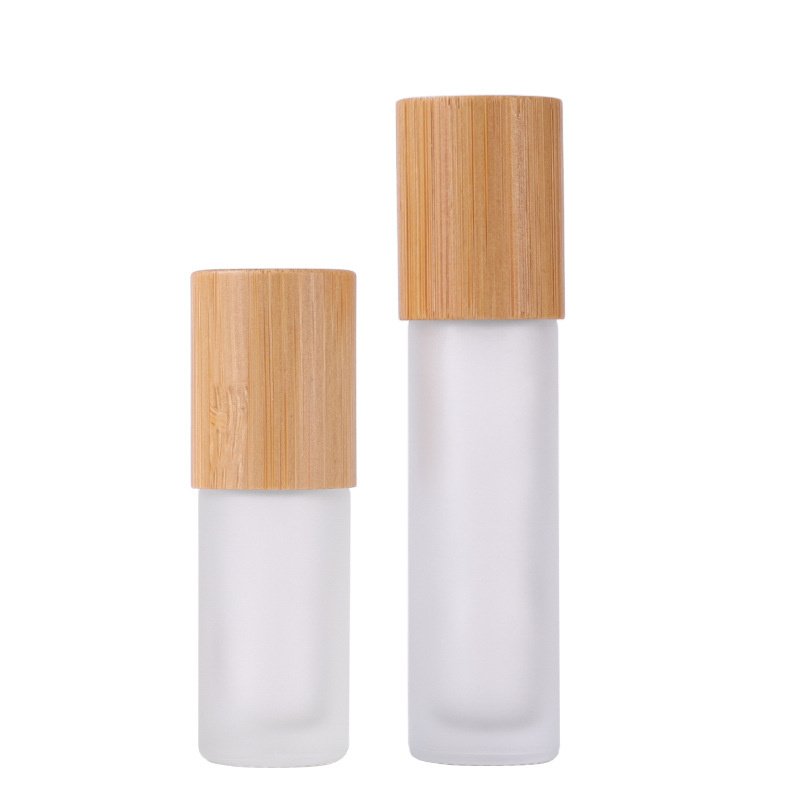 free sample stainless steel Roller on Bottle 5ml 10ml Essential Oil Roll On Bottle with bamboo cap Empty perfume glass bottle