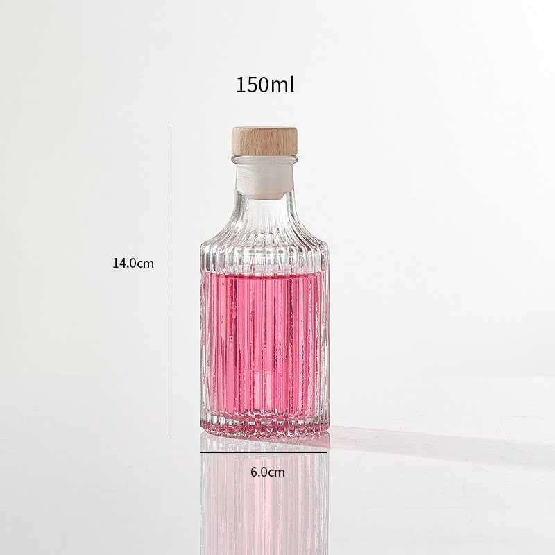Empty 50ml 100ml 150ml 180ml glass strong liquor bottle Baijiu gin whisky cocktail vodka small mini glass bottle with nut