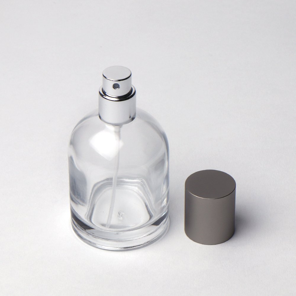 Round Matte Silver Cap Cylinder Fragrance Diffuser 30 50 100ml Perfume Spray Glass Bottle