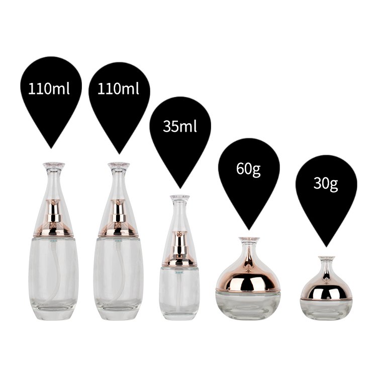 factory price colored glass bottles 30g 60g 35ml 110ml Skincare other glass packaging festival new year Christmas gift