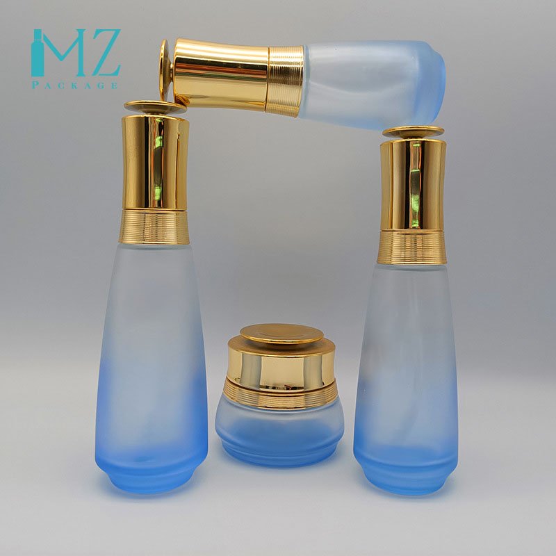 Glass White Cosmetic Jar 100ml Glass Bottle With Pump Cosmetic Pump Bottle