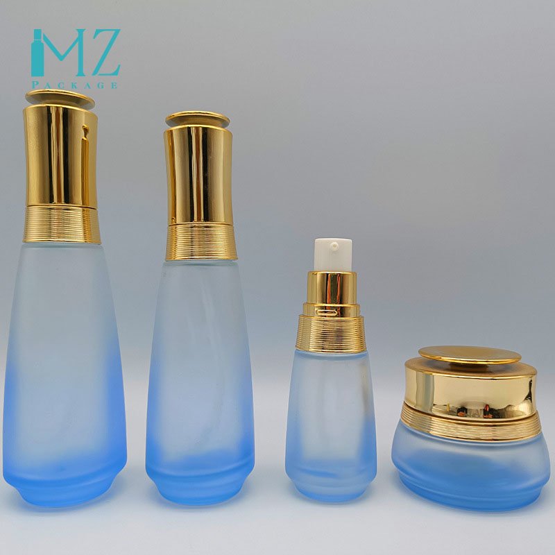 Glass White Cosmetic Jar 100ml Glass Bottle With Pump Cosmetic Pump Bottle