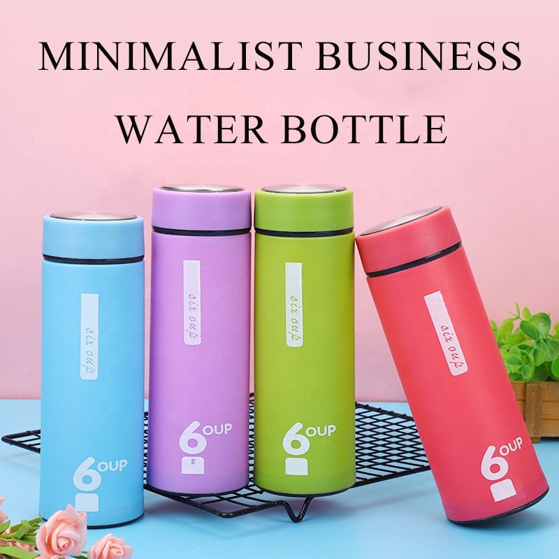 2024 Hot selling glass water bottle Reusable straight glass travel cup double wall insulated business water bottle