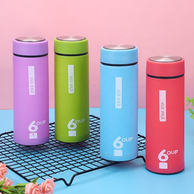 2024 Hot selling glass water bottle Reusable straight glass travel cup double wall insulated business water bottle