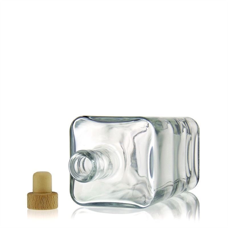 250ml 500ml high end square brandy wine glass bottle crystal white heavy spirit liquor alcohol bottle vodka whisky rum with cork
