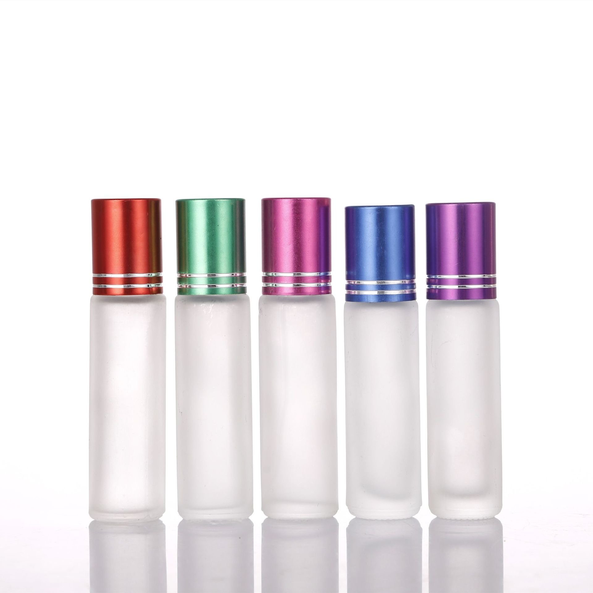 Mini luxury empty bottle frosted perfume roller glass bottle