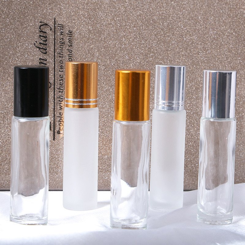 Mini luxury empty bottle frosted perfume roller glass bottle