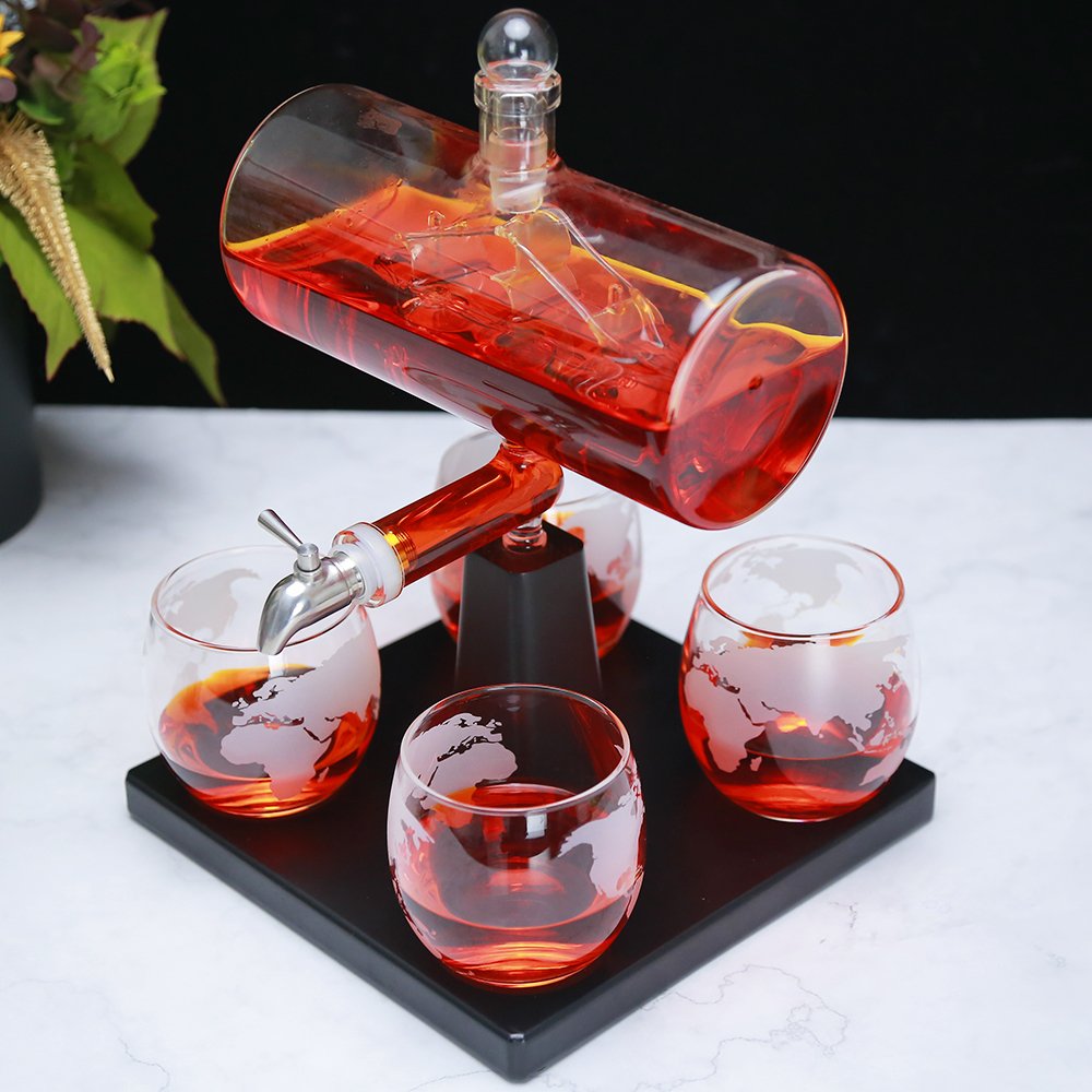 Unique Handmade Customised Boat glass Brandy Vodka Whiskey Liquor Decanter