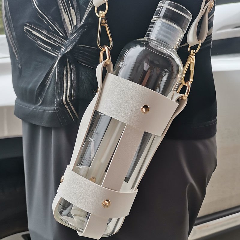 500ML Reusable BPA Free Small Mouth Wholesale Glass Drinking Water Bottles With Time Marker