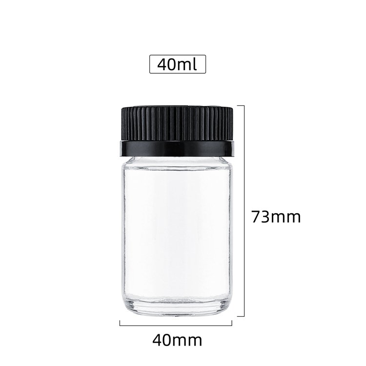 Custom color and label 5 pack pre airtight glass jar with child proof lid pre packaging botella de vidrio