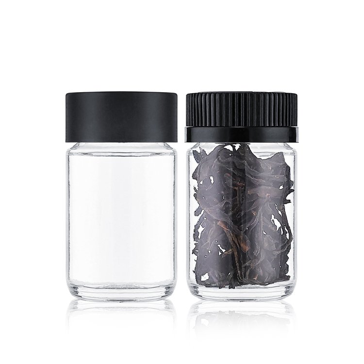 Custom color and label 5 pack pre airtight glass jar with child proof lid pre packaging botella de vidrio
