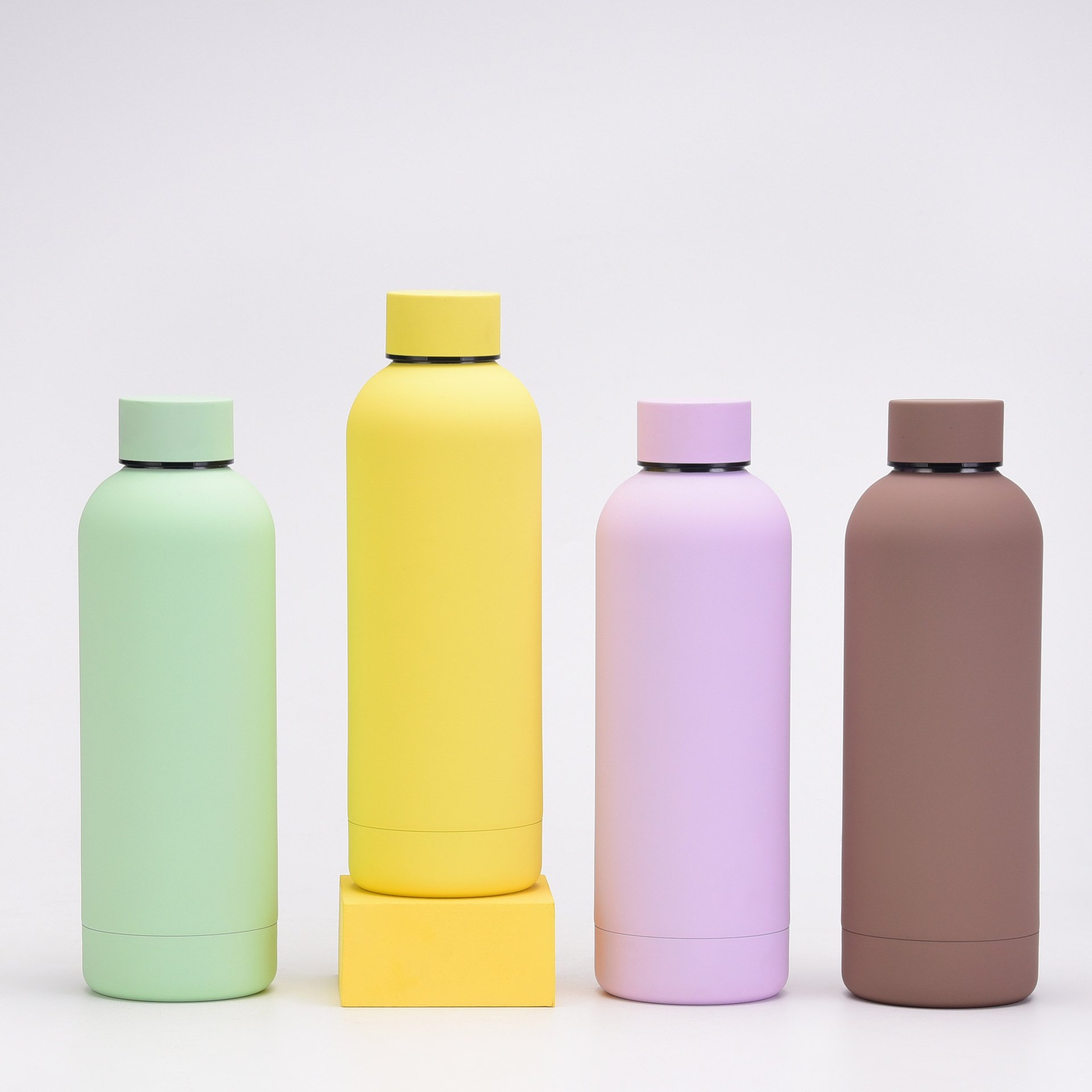 500ml Wholesale Custom Double Vacuum Flask Rubber Coating Narrow Mouth Stainless Steel Thermos Flask
