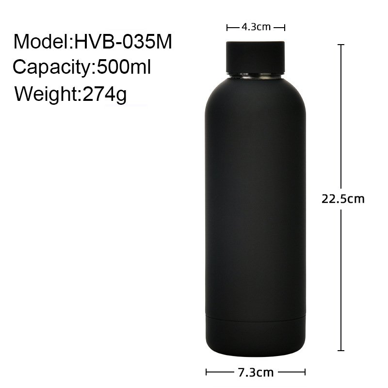 500ml Wholesale Custom Double Vacuum Flask Rubber Coating Narrow Mouth Stainless Steel Thermos Flask