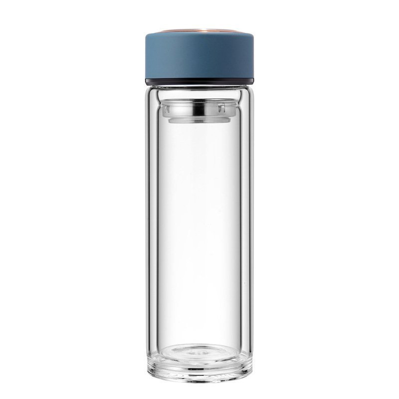 300ML Double Wall Glass Water Bottle Tea and Water Separation Tea Bottle Mug Cup with Tea Infuser