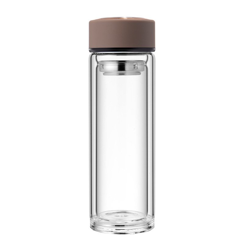 300ML Double Wall Glass Water Bottle Tea and Water Separation Tea Bottle Mug Cup with Tea Infuser