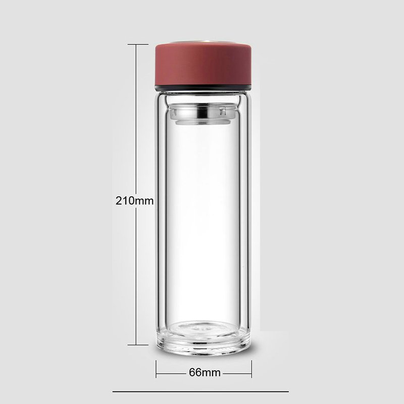 300ML Double Wall Glass Water Bottle Tea and Water Separation Tea Bottle Mug Cup with Tea Infuser