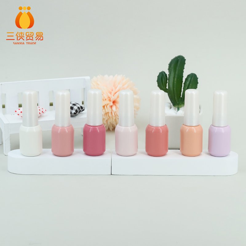 5ml wholesale white lid mini empty nail polish glass container uv gel bottle