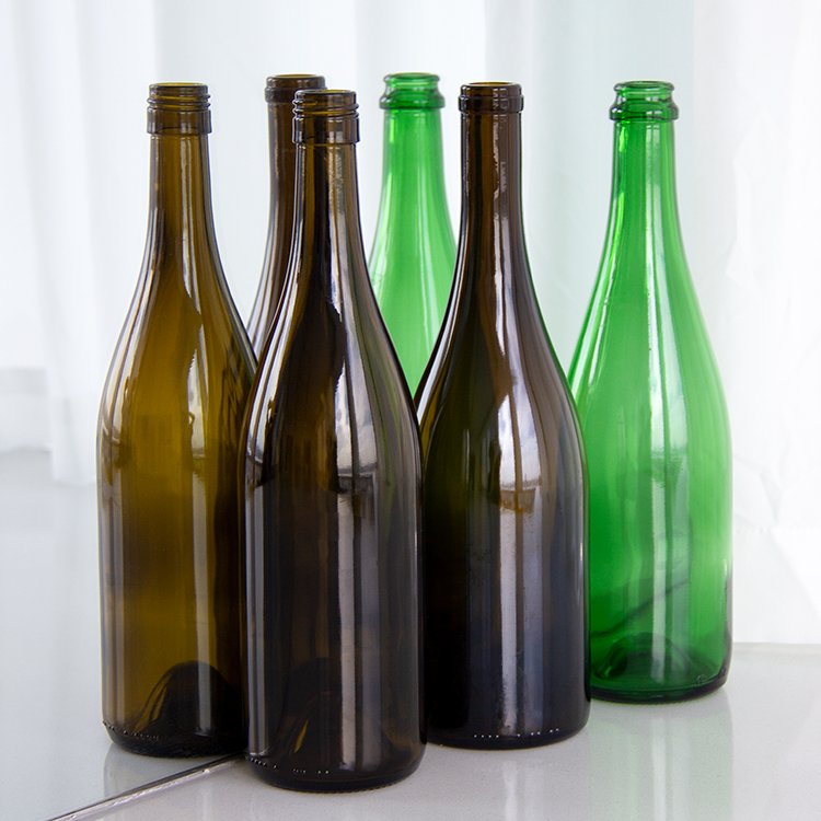 Top Quality Empty Transparent Amber Green 187ml 375ml 500ml 750ml Burgundy Ice Wine Glass Bottle With Screw Cap