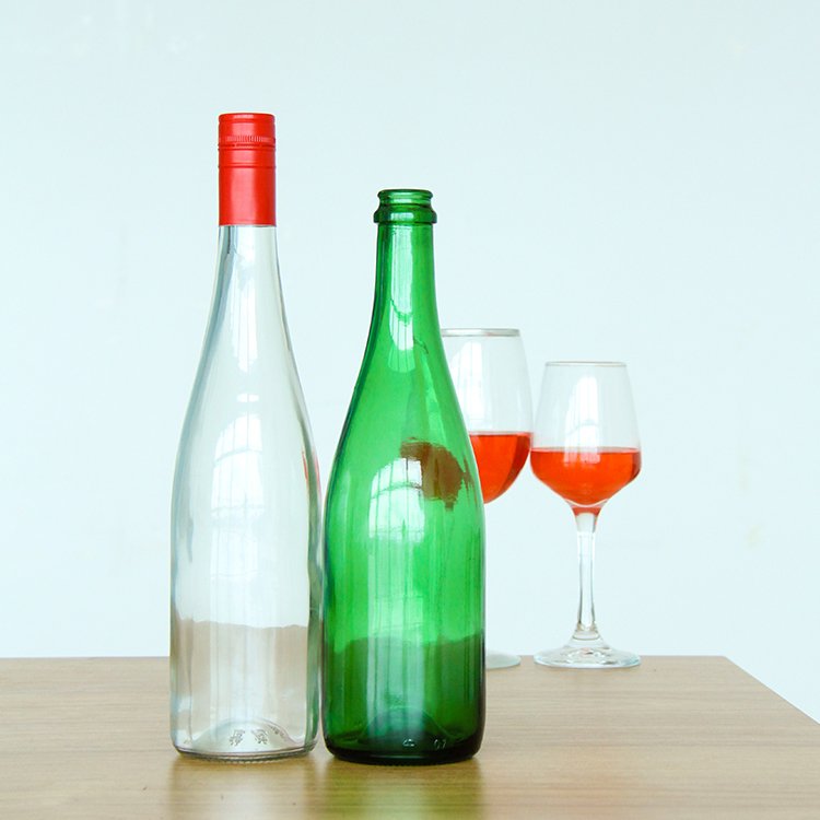 Top Quality Empty Transparent Amber Green 187ml 375ml 500ml 750ml Burgundy Ice Wine Glass Bottle With Screw Cap