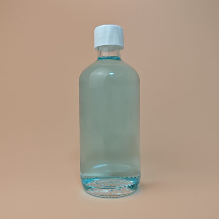 Empty Customized Flint Printed Mineral Drinks Beverage Water juice Glass bottle With Caps