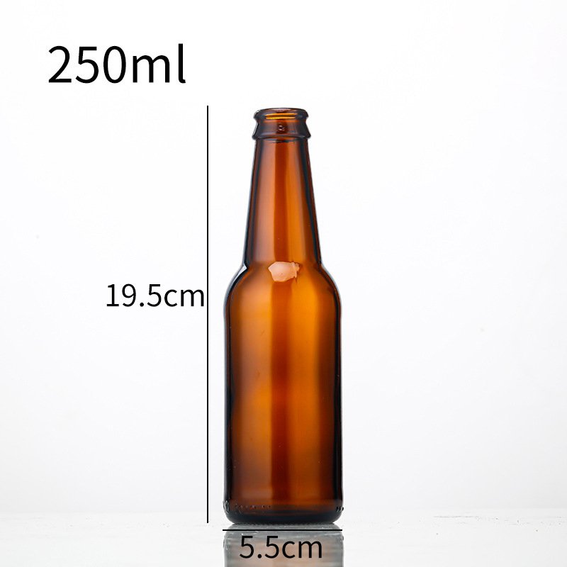 250ml 275ml Brown Transparent Long Neck Empty Wine Glass Storage Craft Beer Bottle