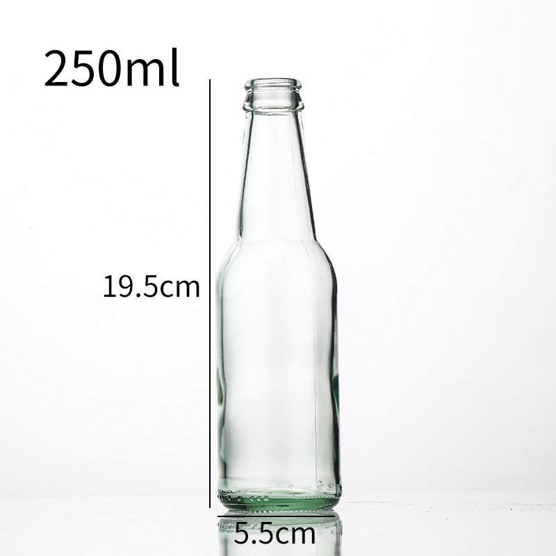 250ml 275ml Brown Transparent Long Neck Empty Wine Glass Storage Craft Beer Bottle