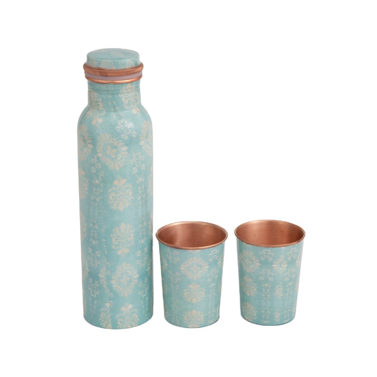 High Quality Pure Copper Water Bottle With Glass in Different Styles with Premium Packaging Best Quality Wholesaler From india