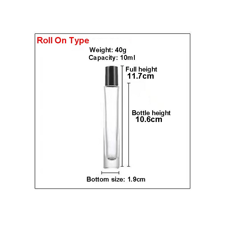 10Ml Cosmetics Glass Packaging Perfume Bottle With Roller Ball