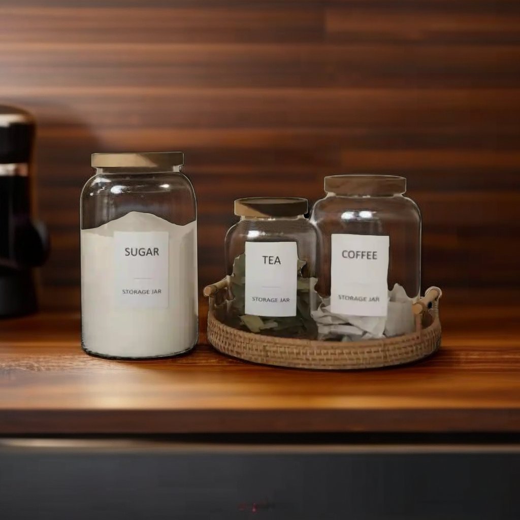 1000/2000/3000 ML Large Capacity Borosilicate Glass Storage Food Bottle Jar For Kitchen With Acacia Lid