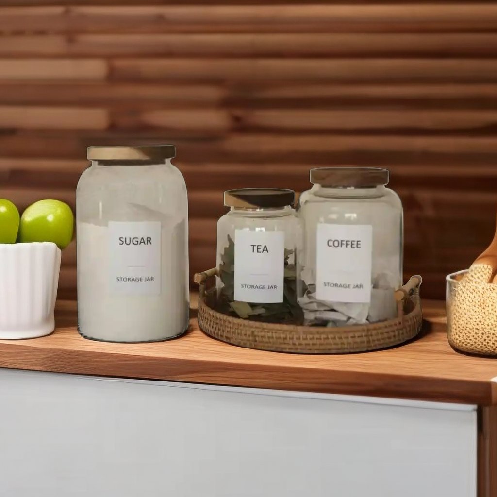 1000/2000/3000 ML Large Capacity Borosilicate Glass Storage Food Bottle Jar For Kitchen With Acacia Lid