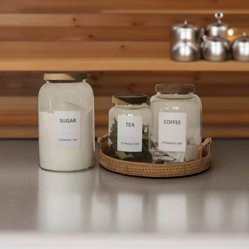 1000/2000/3000 ML Large Capacity Borosilicate Glass Storage Food Bottle Jar For Kitchen With Acacia Lid