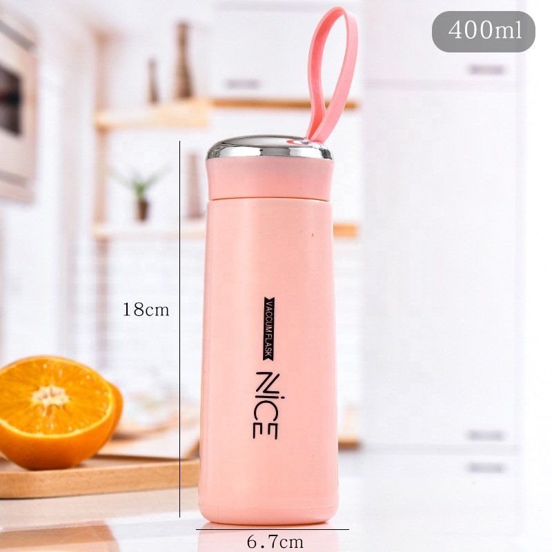 New Nice 400ML Glass Liner Creative Water Bottle Simple Department Store Student Bottle Advertising Gift Water Bottle