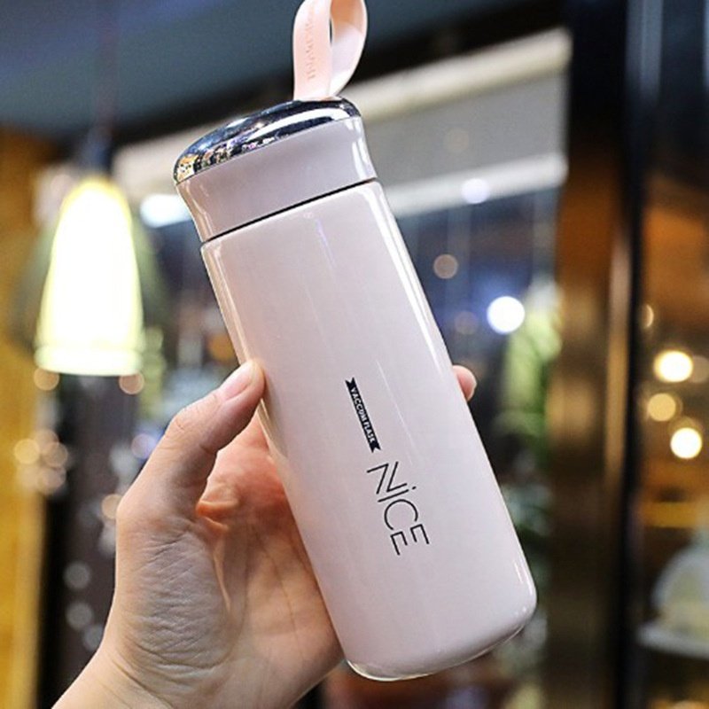 New Nice 400ML Glass Liner Creative Water Bottle Simple Department Store Student Bottle Advertising Gift Water Bottle