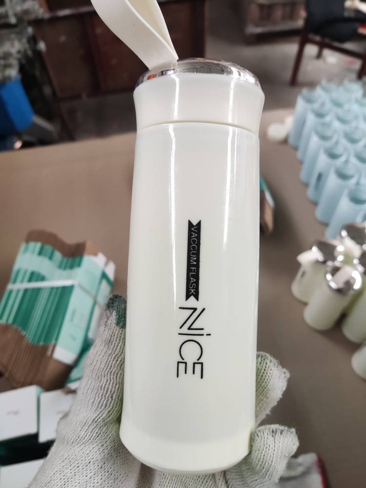 New Nice 400ML Glass Liner Creative Water Bottle Simple Department Store Student Bottle Advertising Gift Water Bottle